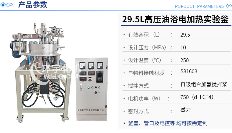 29.5L高压油浴电加热实验釜