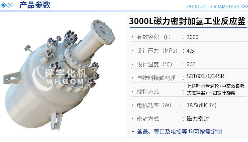 3000L不锈钢复合板加氢反应釜